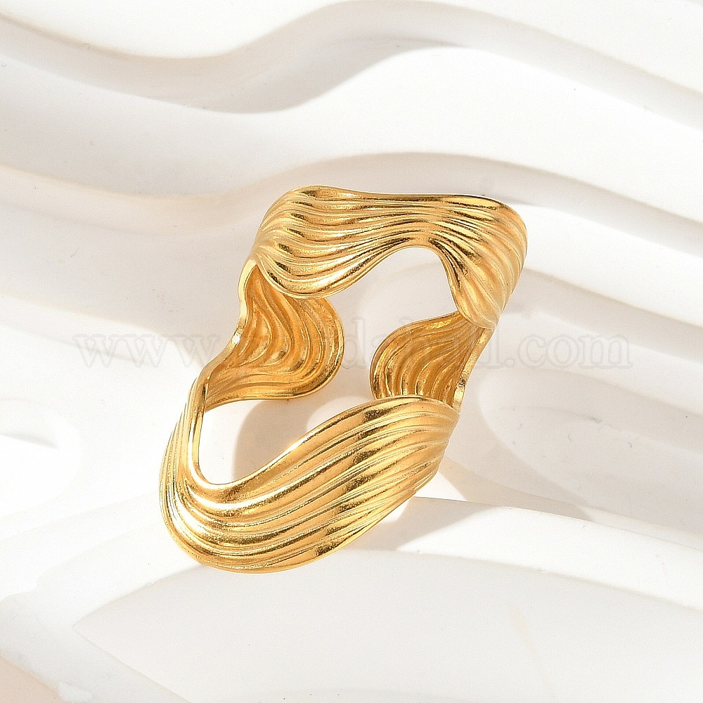Wholesale Irregular 304 Stainless Steel Open Cuff Rings - Pandahall.com
