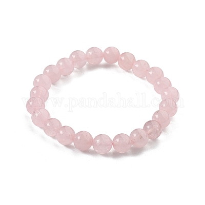 Natural Rose Quartz Bead Stretch Bracelets&nbsp;BJEW-K212-B-045-1