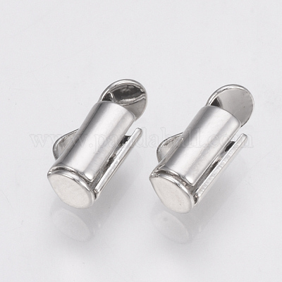 Brass Slide On End Clasp Tubes&nbsp;KK-Q747-11B-P-1