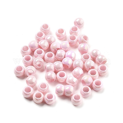 UV Plating Rainbow Iridescent Acrylic Beads&nbsp;PACR-D300-01B-1