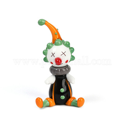 Handmade Lampwork Clown Display Decorations&nbsp;LAMP-Q005-12C-1