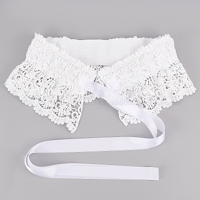 Polyester Bowknot Wide Elastic Corset Belts, Lace-up Waist Belt for Women Girl, White, 26-3/8 inch(67cm) Polyester White
