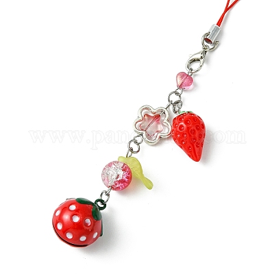 Glass & Resin Mobile Straps&nbsp;HJEW-FS00009-01-1