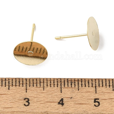 Brass Studs Earrings Finding&nbsp;KK-K383-05B-G-1