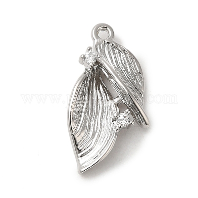Brass Micro Pave Cubic Zirconia Pendants&nbsp;KK-D071-05P-1