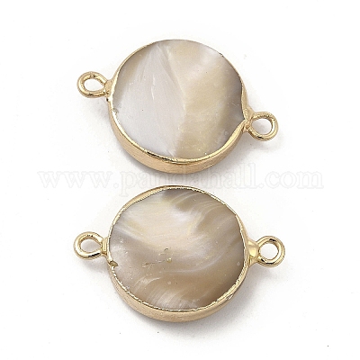 Natural Trochid Shell Connector Charms&nbsp;PEAR-P004-54KCG-1