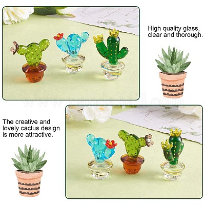 Wholesale Handmade Blown Glass Cactus Figurines - Pandahall.com