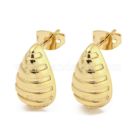 Brass Ear Studs EJEW-P261-03C-G-1