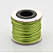 Round Nylon Satin Rattail Cord, for Bracelet Jewelry Making Chinese Knotting Macrame Craft, Yellow Green, 2mm, about 10.93 yards(10m)/roll