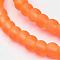 Baking Paint Transparent Glass Bead Strands, Frosted, Round, Orange Red, 4mm, Hole: 1.1~1.6mm, about 200pcs/strand, 31.4 inch