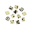 2-Hole Glass Seed Beads, Antique Style, Square, Beige, 5x4.5~5.5x2~2.5mm, Hole: 0.5~0.8mm