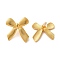 304 Stainless Steel Stud Earring, Bowknot, Golden, 29.5x26.5mm