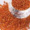 8/0 Glass Seed Beads, Silver Lined Round Hole, Round, Orange Red, 2~3x1.3~3mm, Hole: 0.8~1.2mm, about 10000pcs/pound