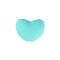 Silicone Beads, DIY Nursing Necklaces Making, Heart, Cyan, 17x20mm