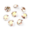 Pointed Back & Back Plated Glass Rhinestone Cabochons, Grade A, Faceted, Flat Round, Sunshine, 8x4.5mm