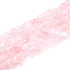 Natural Madagascar Rose Quartz Beads Strands, Nuggets, Tumbled Stone, 8~11x7.5~9x4.5~7mm, Hole: 0.8mm, about 42pcs/strand, 15.94''(40.5cm)
