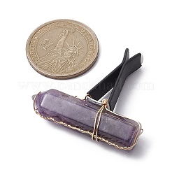Wire Wrapped Bullet Natural Gemstone Car Air Vent Clips&nbsp;JEWB-BR00136