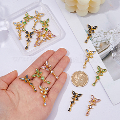 16Pcs 4 Colors Alloy & Glass Pendants&nbsp;FIND-FH0017-86G