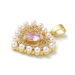 Brass Micro Pave Cubic Zirconia Pendants&nbsp;KK-U046-10G-02