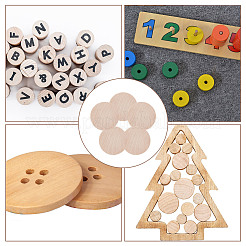Unfinished Wooden Flat Round Cutouts&nbsp;WOOD-WH0050-042A