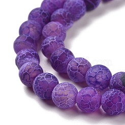 Natural Crackle Agate Beads Strands&nbsp;G-G055-8mm-8