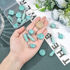 20Pcs 5 Style Dyed Synthetic Turquoise Pendants&nbsp;G-SC0001-76