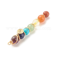 Chakra Natural & Synthetic Gemstone Copper Wire Wrapped Big Pendants&nbsp;PALLOY-JF01622