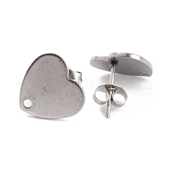 Non-Tarnish 304 Stainless Steel Stud Earring Findings&nbsp;EJEW-O104-15P