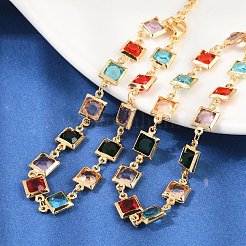 304 Stainless Steel Square Link Bracelets for Woman&nbsp;BJEW-S157-09G