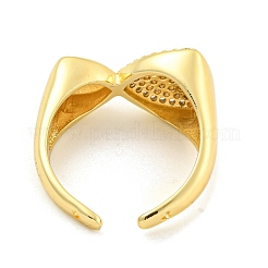 Bowknot Clear Cubic Zirconia Open Cuff Ring&nbsp;RJEW-L121-035G