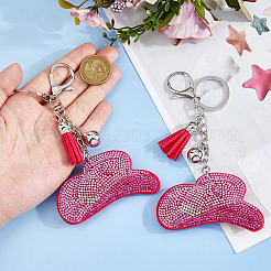 Rhinestone Pendant Keychains&nbsp;KEYC-WH0021-79