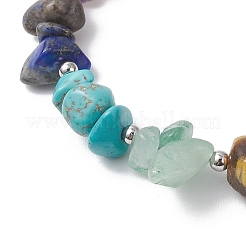 Natural & Synthetic Mixed Gemstone Chip Beaded Bracelets&nbsp;BJEW-JB12532-01