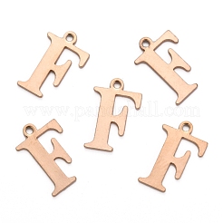 Ion Plating(IP) 304 Stainless Steel Alphabet Charms&nbsp;STAS-H122-F-RG