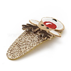 Christmas Deer Glitter Gretel Fabric with PU leather Snap Hair Clips&nbsp;PHAR-G006-05P