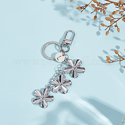 304 Stainless Steel Flower Keychains&nbsp;KEYC-ME00016-02