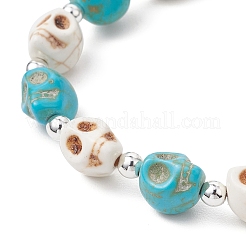 Dyed Synthetic Turquoise Beads Stretch Bracelets for Women&nbsp;BJEW-JB12104-01