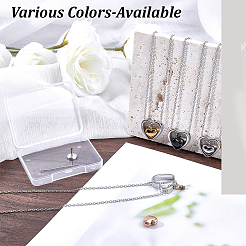 1Pc 304 Stainless Steel Heart Pendant Urn Ashes Necklaces&nbsp;NJEW-CN0001-19RGP
