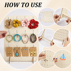 Rectangle Wood Earrings Jewelry Display Stands&nbsp;ODIS-PH0001-81