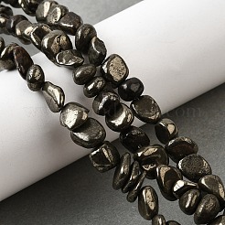Natural Pyrite Nuggets Beads Strands&nbsp;G-I125-82