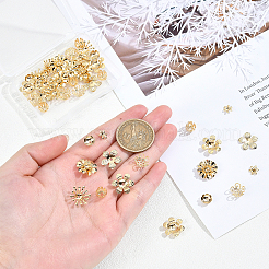 48Pcs 8 Styles Brass Bead Caps&nbsp;KK-PH0003-21G