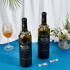 Brass Glass Rhinestone Wine Bottle Charms Decoration&nbsp;HJEW-OC00174