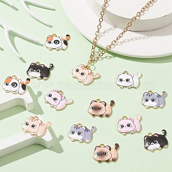35Pcs 7 Styles Printed Alloy Pendants&nbsp;ENAM-CJ0005-24