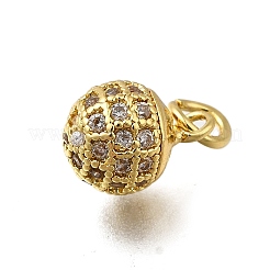 Brass Micro Pave Clear Cubic Zirconia Charms&nbsp;ZIRC-I070-084G