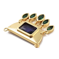 Rack Plating Brass Micro Pave Cubic Zirconia & Glass Pendants &nbsp;KK-Z071-66G-01