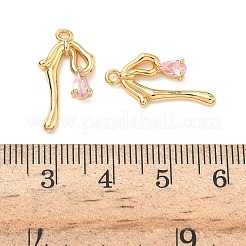 Brass Micro Pave Cubic Zirconia Pendants&nbsp;KK-A281-11G-02