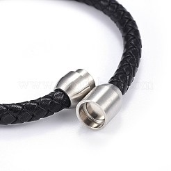 Man's Braided Leather Cord Bracelets&nbsp;BJEW-JB04255-02