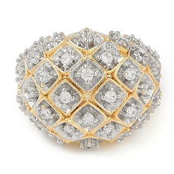 Brass Micro Pave Clear Cubic Zirconia Open Cuff Ring for Women&nbsp;RJEW-Q819-07G