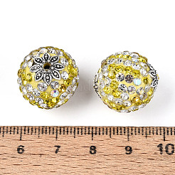 Handmade Polymer Clay Rhinestone Indonesia Beads&nbsp;CLAY-N015-02