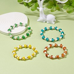Lampwork Mushroom Beaded Stretch Bracelet for Women&nbsp;BJEW-JB08228