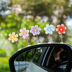 5Pcs Plastic Shaking Head Flower Car Dashboard Decorations&nbsp;AJEW-CP0010-22